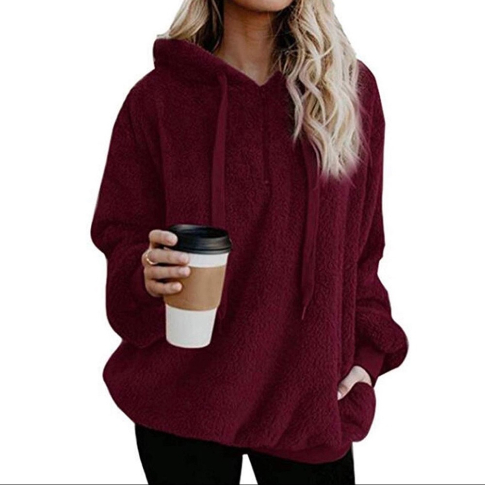 Women's Zipper Sherpa Sweatshirt Pullover Fleece